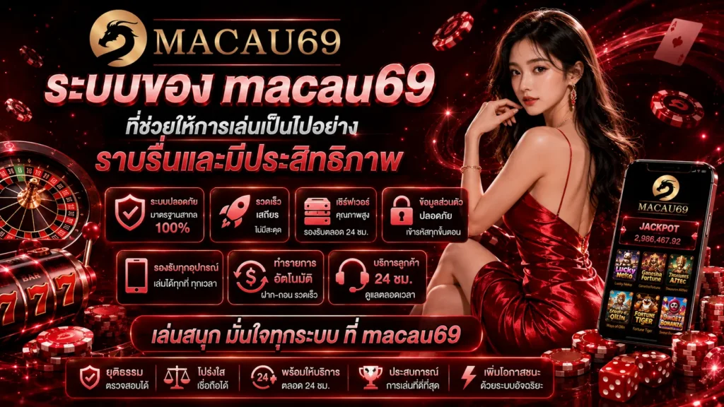 ระบบของ macau69 ที่ช่วยให้การเล่นเป็นไปอย่างราบรื่นและมีประสิทธิภาพ